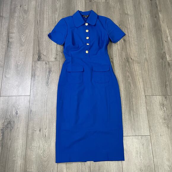 J Crew Collared Bi Stretch Wool Blend Short Sleeve Sheath Dress US Womens 00 New - Picture 2 of 8